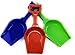 Matty's Toy Stop 17" Kids Sand Scoop Plastic Shovels for Sand & Beach (Red, Blue & Green) Complete Gift Set Bundle - 3 Pack