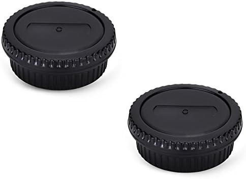 2 Pack JJC Body Cap Cover and Rear Lens Cap Kit for Canon EOS Rebel T6 T7 T5 T4i T5i T6i T6s T7i T8i SL1 SL2 SL3 60D 70D 77D 80D 90D 5D Mark II III IV 6D 7D & More Canon DSLR Camera with EF EF-S Lens