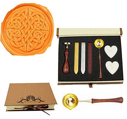 MNYR Vintage Celtic Knot Sealing Wax Seal Stamp Wood Handle Melting Spoon Wax Stick Candle Gift Book Box kit Wedding Invitation Embellishment Holiday Card Christmas Gift Wrap Package Seal Stamp Set MNYR Vintage Celtic Knot Sealing Wax Seal Stamp Wood Handle Melting Spoon Wax Stick Candle Gift Book Box kit Wedding Invitation Embellishment Holiday Card Christmas Gift Wrap Package Seal Stamp Set