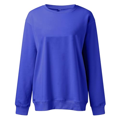 Image of Women Crew Neck Sweatshirts Fall Casual Oversized Sweat Shirts Long Sleeve Cute Preppy Sweatshirt Comfort Pullover
