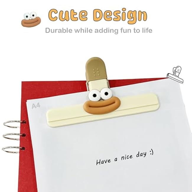 6 Pack Chip Bag Clips, Plastic Bag Clips for Chips Food Storage Cute Heavy Duty Seal (6 Small)