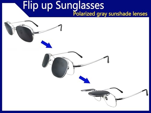 Circleperson Pure Titanium Eyeglasses Polarized Flip up Sunglasses Vintage Oval 49-21-1422