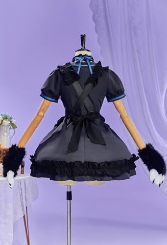 Micotaku レディース 猫 メイド ドレス コスチューム ぬいぐるみ 猫耳ソックス 足セット - 画像3