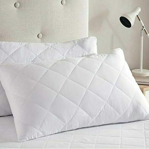 GB TEXTILE PACK OF 2 Luxury Ultra-Loft Super Jumbo-Quilted Bounce Back Pillows Cover