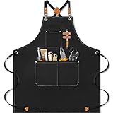 Photo Gallery hlennotor da chef per uomo in tela di cotone resistente con incrocio sul retro + cinghie e tasche regolabili nero Photo Gallery hlennotor da chef per uomo in tela di cotone resistente con incrocio sul retro + cinghie e tasche regolabili nero