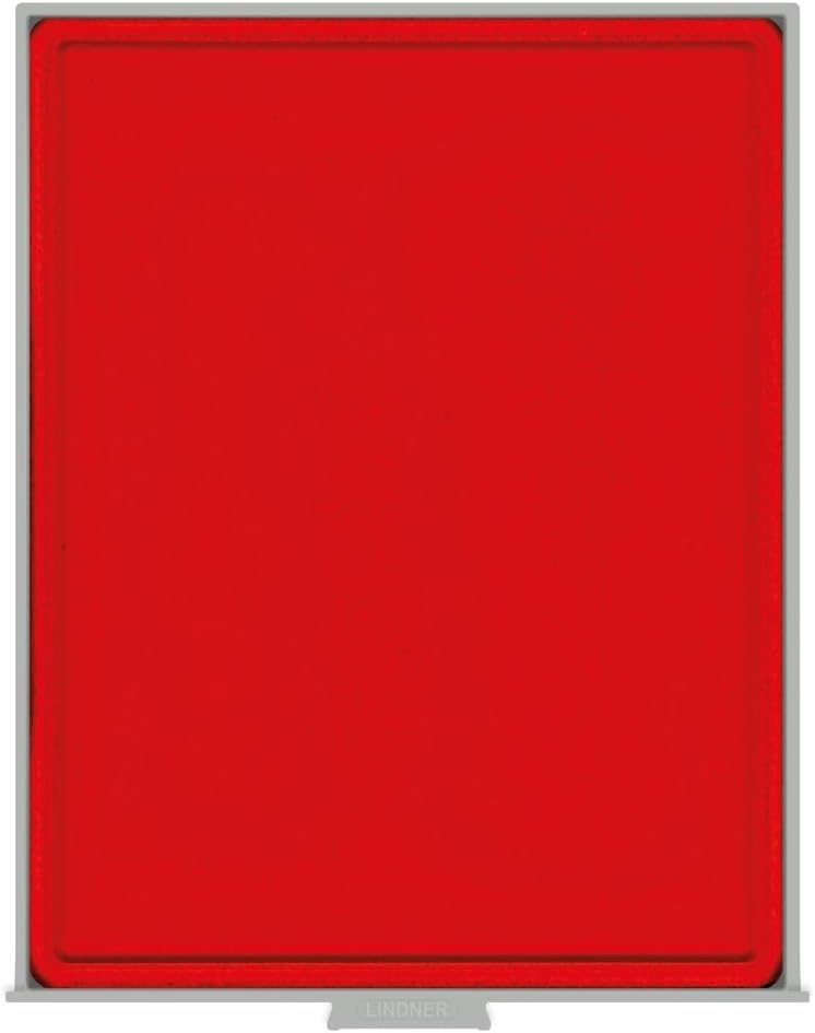 Lindner 2800 LINDNER Double-Coin Boxes with 1 Large Compartment-Gray/red Insert