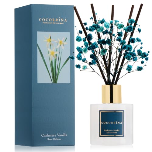 Image of COCORRINA Reed Diffuser - Cashmere Vanilla 3.38 fl oz Reed Diffuser for Bedroom Bathroom Home Decor
