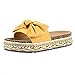 Produktbild Giralin Damen Sandaletten Pantoletten Nieten Schuhe Plateau Schleifen Sommersandaletten Ethno Look Sommerschuhe 200937 Gelb Yellow 38