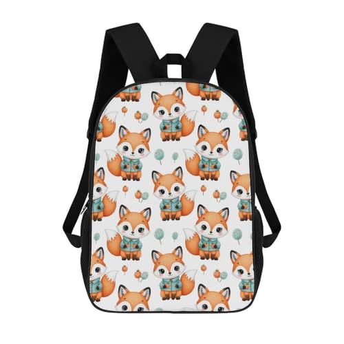 Breathable Mesh Gym Backpack for Workout Clothes, Durable Sports Bag with Shoe Compartment for Men & Women, Fitness Center & Training, Fox Art Bookbag