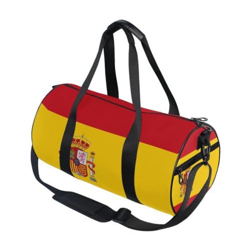 Bolsa de lona para viajes y deportes en color rojo con la bandera de España para hombre y mujer