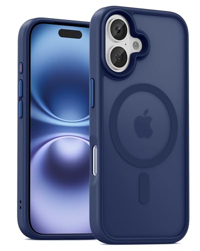 Image of UNBREAKcable Magnetic for iPhone 16 Case 6.1-Inch, Compatible with MagSafe, Full Camera Protection, Built-in Magnetic Ring, Drop Protection Shockproof Slim Phone Cover-Deep Blue