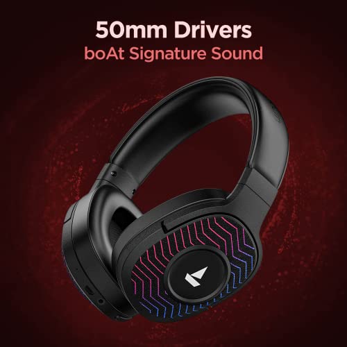 Image of boAt Rockerz 558 Sunburn Edition with 50MM Drivers, 20 Hours Playback, Physical Noise Isolation and Soft Padded Earcups Over Ear Wireless Headphone(Cosmic Black)