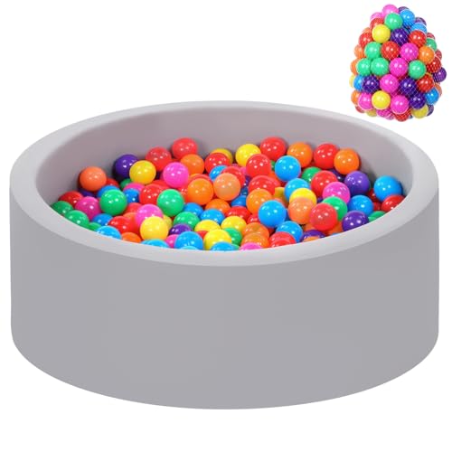 Foam Ball Pit for Toddlers with 100 Balls, Large Baby Ball Pit for Babies with Soft Memory Sponge, Indoor Outdoor Baby Playpen, Kids Play Ball Pool