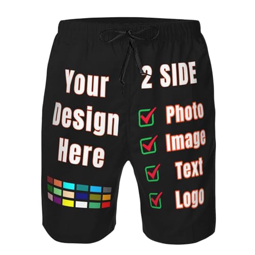 Custom Shorts for Men Design Your own Personalized Short with Image Text Logo Customed Swim Trunks Beach Board Shorts4