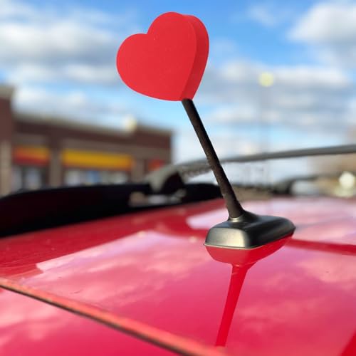 Bolas de antena para coche y SUV, decoración exterior de corazón rojo con material EVA ligero 7