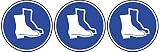 Autocollants/stickers : Pictogramme protection pied obligatoire - 3 Autocollants/stickers de 5cm