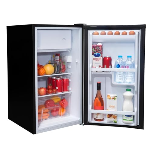 SIA LFIBL 83L Black Freestanding Under Counter Fridge with 3* Ice Box, E Rated, Interior Light,...