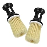 Cabilock 2 Stück Teiliges Friseur Nackenpinsel mit Abnehmbarem Salonkopf und Puderapplikator Weiche Nylonborsten für Sanfte Kopfhautmassage Effektive Entfernung von Losem Haar Geeignet für