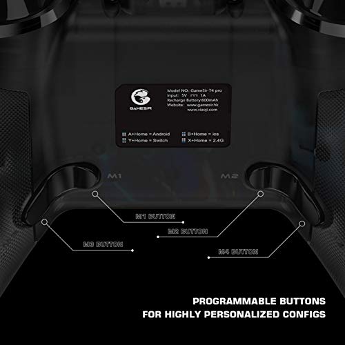 yeacher T4 pro controlador de jogos sem fio gamepad com substituição de luz de fundo led para window