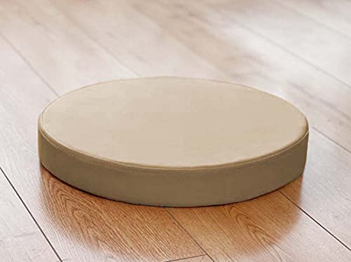 Dickes 5/8 cm Stuhl-Sitzkissen, wasserdichtes Garten-Sitzkissen, rundes Stuhlkissen für Terrasse, Esszimmer, drinnen und draußen (35 x 35 x 5 cm, Khaki) Cover