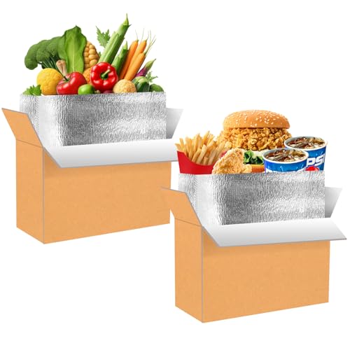 Image of 2 Pack Insulated Shipping Boxes with Aluminum Foil Liner for Frozen Food