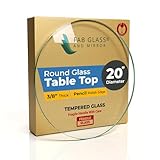 FAB Cristal y Espejo 3/8 "de Grosor Mesa Redonda de Cristal Templado de lápiz Polaco, 20 Pulgadas