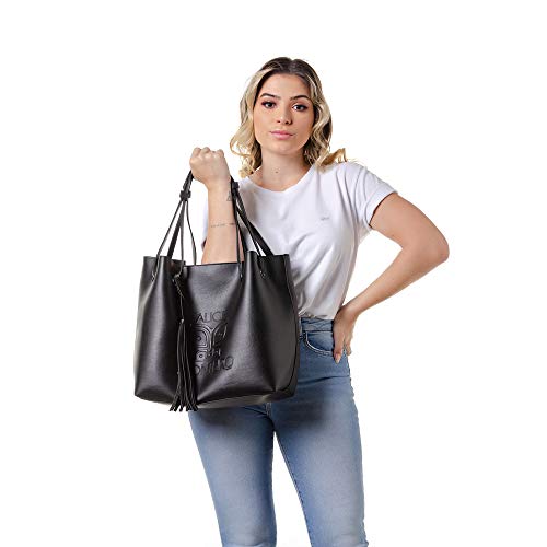 Kit De Bolsa + Nécessaire + Carteira Lisboa Alice Monteiro Cor:Preto