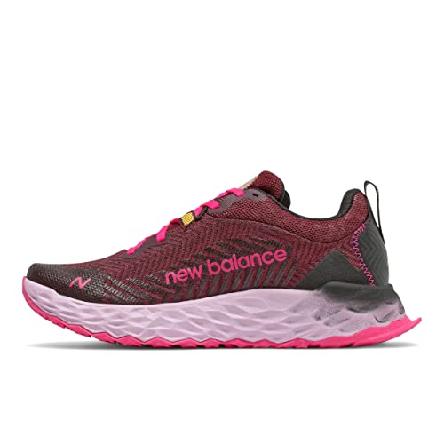 New Balance Women's Fresh Foam Hierro V6 Trail Running Shoe, Garnet/Pink Glo, 8
