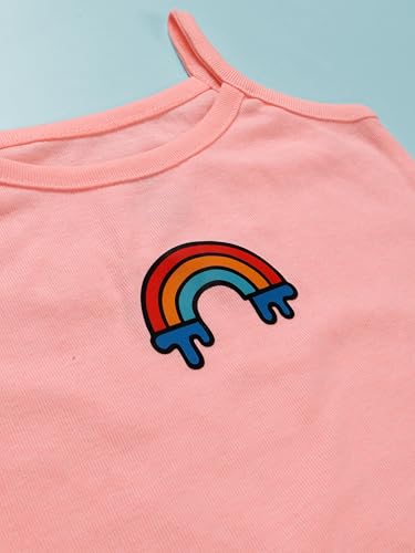 Image of KiddoPanti Girls 100% Cotton Printed Camisoles Tank Top Slips Pack of 3