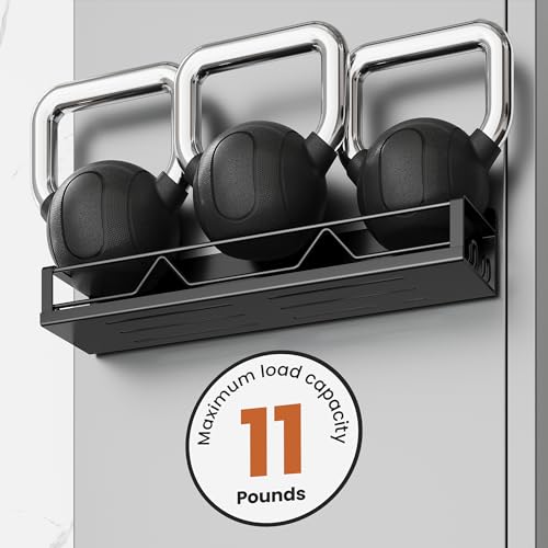Image of 16.9 Inch Wide Large Capacity Magnetic Spice Rack for Refrigerator, 4 Pack Metal Fridge Shelf, Black
