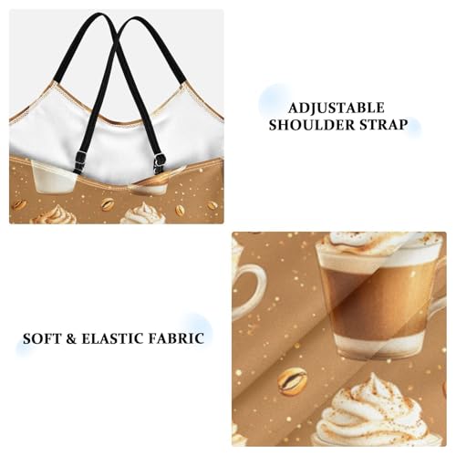 Pigsaly Girls One Piece Swimsuits Hot Drink Coffee Latte Coffee Bean Kids Cross Back Swimwear Beach Sport Bathing Suit 3T3