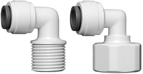 RO Raccord de filtre à eau (1/2" mâle + femelle vers 3/8" Elbow)