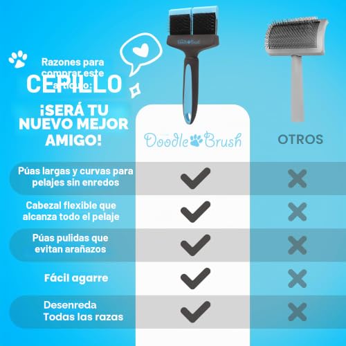 Cepillo para perros doodles labradoodle goldendoodle kit de aseo largo 6