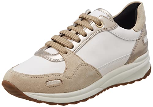 Geox D Airell A, Sneakers Donna, Bianco/Beige (Off...