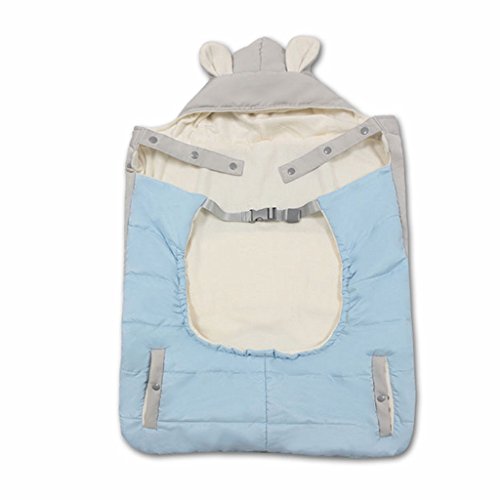 Babydrage overtrek winddicht waterdichte winter overtrek voor draagstoel met capuchon blauw 2 - Image 4