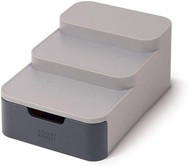 Joseph Joseph 85145 CupboardStore Compact Tiered Organiser with Drawer- Grey