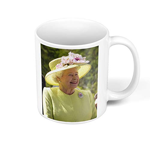 Fabulous Mug Céramique Reine Elizabeth Jaune Angleterre Royaume Unis Portrait
