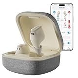 Cearvol Wave Lite Hearing Amplifier, Rechargeable Bluetooth, App Control, Mini Invisible Design, AUX-in, Suitable for Adults and Seniors with Mild to Moderate Hearing Loss, Starlight