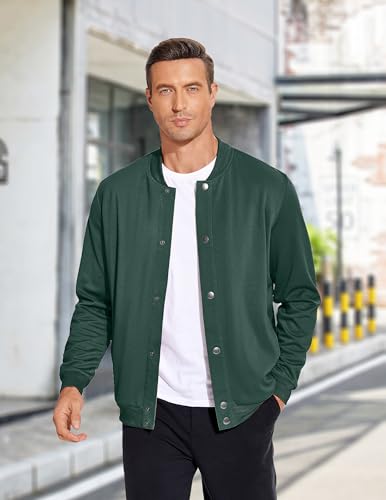 Image of COOFANDY Men's Casual Lightweight Jacket Baseball Letterman Snap Button Jacket