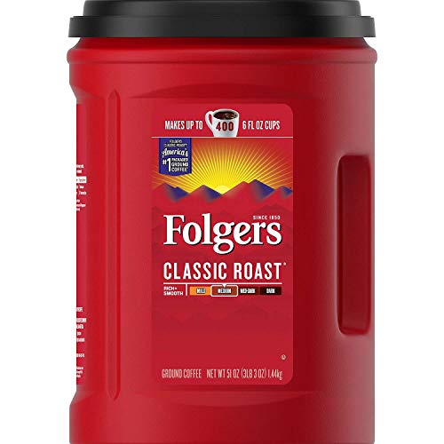 Folgers Coffee, Classic(Medium) Roast, 51 Ounce, 3Packages (51 oz)