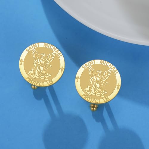 Mancuernillas San Miguel de Acero Inoxidable para Hombre miniatura 5