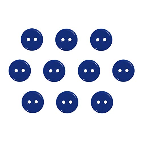 Seeking Roam Buttons 2 Hole, 1/2 Inch, Resin, 10 Pieces (Blue) #TOP8