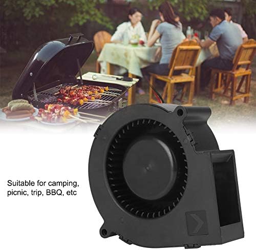 Haofy Radial Fan DC Brushless Blower, 12V Dual Ball Bearing Cooling Air Blower Fan Turbo Centrifugal BBQ Blower with 2 Pin, 97 * 97 * 32mm