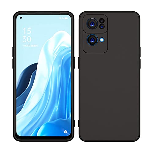 Image of BlazeTech for [ Oppo Reno 7 Pro 5G / Reno7 Pro 5G ] Liquid Silicone Back Case Cover Flexible |Inner Lining| with Camera Protection Back Cover for [ Oppo Reno 7 Pro 5G / Reno7 Pro 5G ] - Black