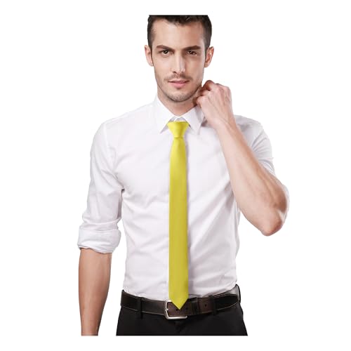 Image of Landisun Black Tie Men Women Solid Skinny Ties Slim Ties Satin Tie