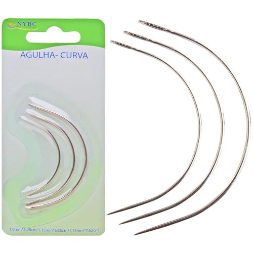 Agulha De Mão, Nybc, Curva Niquelada, Blister Com 3 Unidades