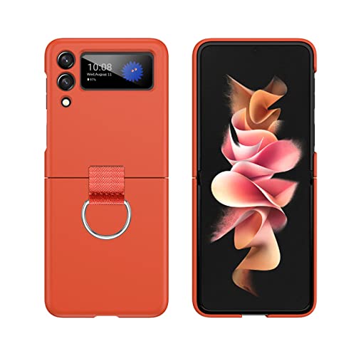Coque Samsung Z Flip 3 5G avec anneau chic finition mate élégante rose rouge