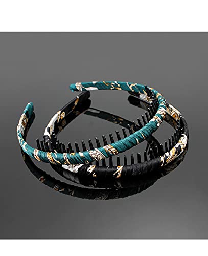 Yusier 4 Pcs Fashion Color Hair Band Teeth Comb Hair Hoop Non-Slip Headbands Resin Headbands Women Hair Accessories (Boho-01) #TOP3