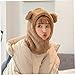 KUYYFDS Women Winter Scarf Hat Warm Winter Hat Cartoon Bear Ears Hat Soft Windproof Cap Brown Thermal Hat
