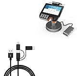 BoxWave Cable Compatible with Pax Aries AR6 - AllCharge 3-in-1 Cable - Jet Black